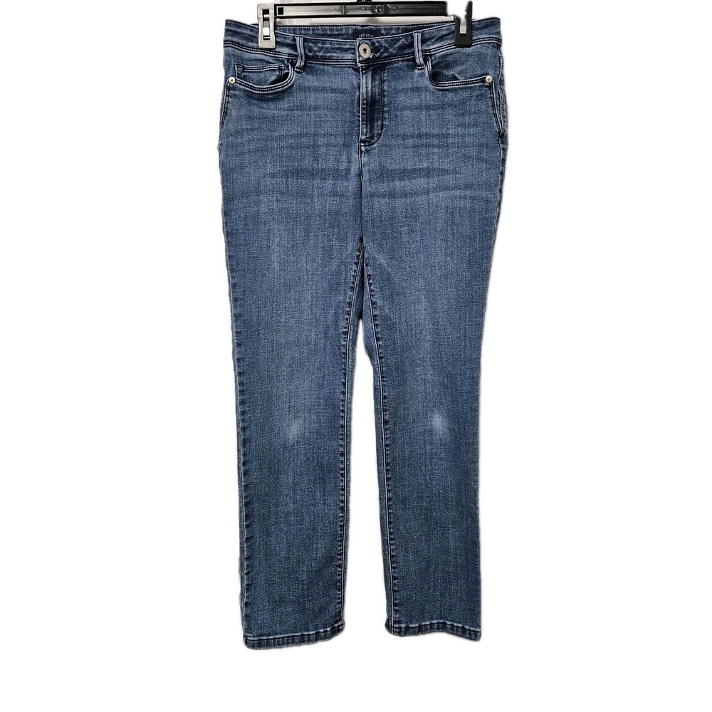 J. Jill Jeans‎ Women 8 Blue Authentic Fit Slim Ankle High Rise Medium Wash Denim